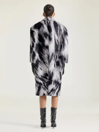 Abrigo de jacquard de lana con estampado animal