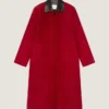 Abrigo tipo «car coat» de ante con cuello de piel Abrigo tipo «car coat» de ante con cuello de piel