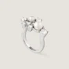 Anillo Crystal Pearl de metal, cristales y perlas