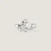 Anillo Crystal Pearl de metal, cristales y perlas