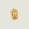 Anillo escultural de cristal en metal y cristal