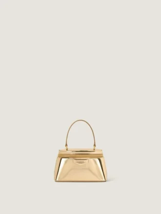 Antigona Bag en piel con efecto espejo y cadena