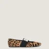 Bailarinas de corte cuadrado en piel de potro con estampado de leopardo Bailarinas de corte cuadrado en piel de potro con estampado de leopardo