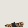 Bailarinas de corte cuadrado en piel de potro con estampado de leopardo Bailarinas de corte cuadrado en piel de potro con estampado de leopardo