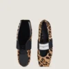 Bailarinas de corte cuadrado en piel de potro con estampado de leopardo Bailarinas de corte cuadrado en piel de potro con estampado de leopardo