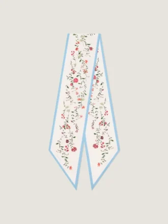 Banda maxi de seda con estampado floral