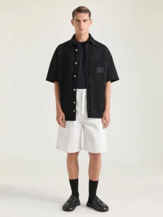 Bermudas cargo de denim en espiga
