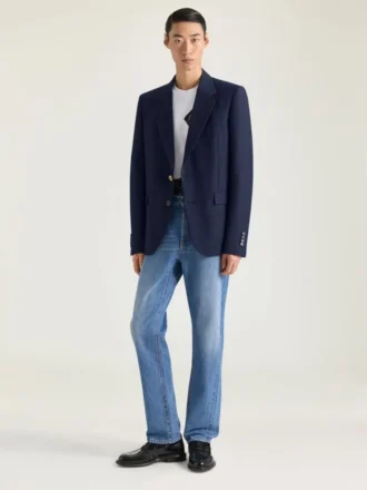 Blazer de un solo botonadura en lana y mohair