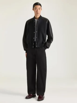 Blouson de mezcla de materiales con bordado «Givenchy Paris»