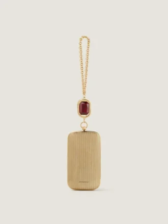 Bolso de mano de noche de metal con joya de cristal