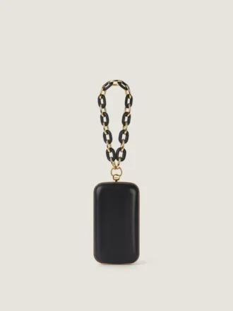 Bolso de mano de noche en piel napa con cadena