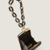 Bolso de mano de noche en piel napa con cadena Bolso de mano de noche en piel napa con cadena