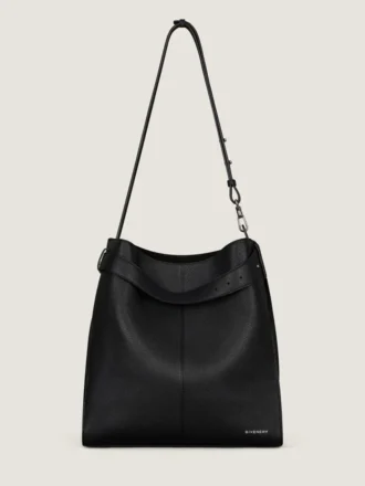 Bolso hobo mediano con cinturón en piel granulada