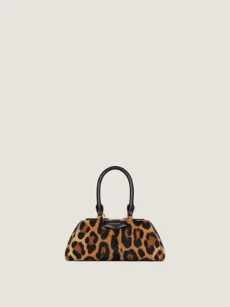 Bolso Mini Antigona Bag de forma horizontal en piel de potro con efecto leopardo