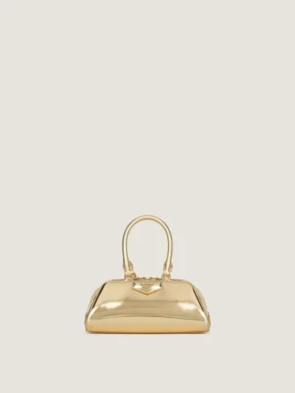 Bolso Mini Antigona de estilo este-oeste en piel laminada