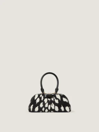 Bolso Mini Antigona de forma horizontal en piel con efecto potro y estampado animal