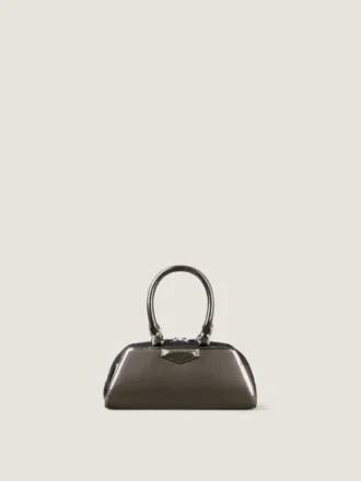 Bolso mini Antigona East-West en piel con efecto espejo