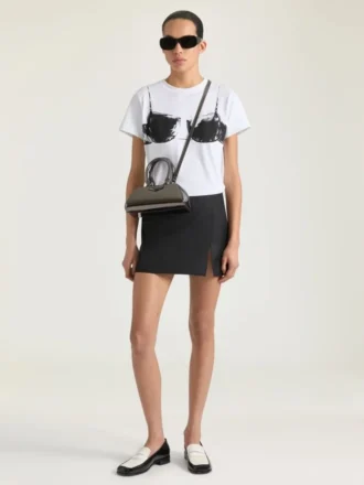 Bolso mini Antigona East-West en piel con efecto espejo