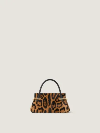 Bolso Mini Pinch de piel con efecto potro y estampado de leopardo