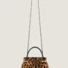 Bolso Mini Pinch de piel con efecto potro y estampado de leopardo
