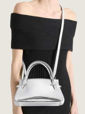 Bolso Mini Pinch en piel con efecto espejo
