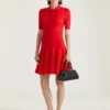Mini vestido polo de punto con efecto segunda piel Mini vestido polo de punto con efecto segunda piel