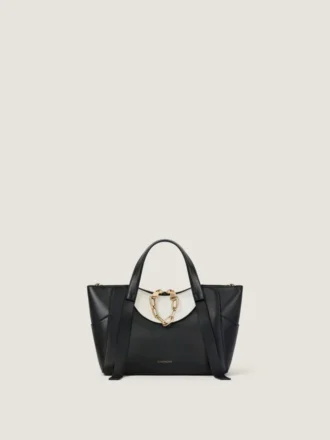 Bolso Snatch pequeño en piel bicolor granulada