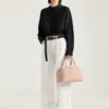 Bolso tipo bolero Antigona de piel de becerro en ante