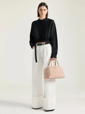 Bolso tipo bolero Antigona de piel de becerro en ante