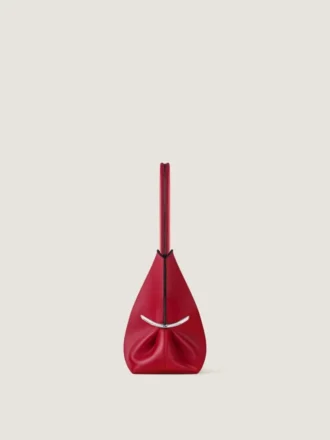 Bolso tote horizontal con pliegues en piel napa