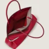 Bolso tote horizontal con pliegues en piel napa
