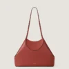 Bolso tote pequeño facetado en piel granulada Bolso tote pequeño facetado en piel granulada