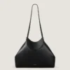 Bolso tote pequeño facetado en piel granulada