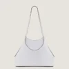 Bolso tote pequeño facetado en piel granulada Bolso tote pequeño facetado en piel granulada