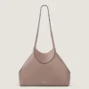 Bolso tote pequeño facetado en piel granulada