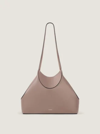 Bolso tote pequeño facetado en piel granulada