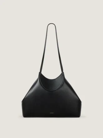Bolso tote pequeño facetado en piel granulada Bolso tote pequeño facetado en piel granulada