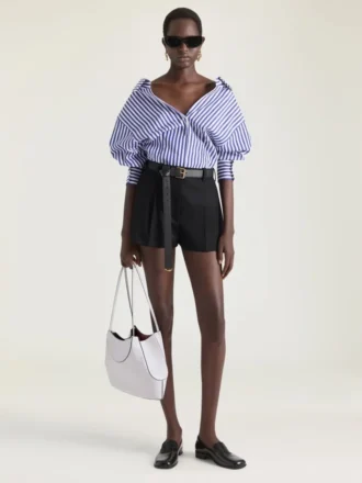 Bolso tote pequeño facetado en piel granulada