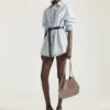 Bolso tote pequeño facetado en piel granulada