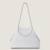 Bolso tote pequeño facetado en piel granulada Bolso tote pequeño facetado en piel granulada