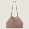 Bolso tote pequeño facetado en piel granulada