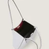 Bolso tote pequeño facetado en piel granulada Bolso tote pequeño facetado en piel granulada