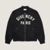 Bomber con costuras de alta costura en satén bordado con «Givenchy Paris»