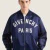 Bomber con costuras de alta costura en satén bordado con «Givenchy Paris»