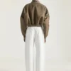 Bomber con cuello chal con cremallera de nailon Bomber con cuello chal con cremallera de nailon