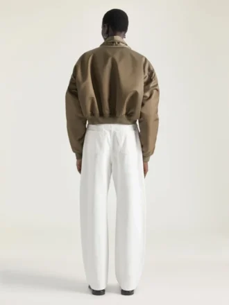 Bomber con cuello chal con cremallera de nailon