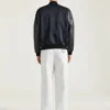 Bomber de piel y satén con bordado «Givenchy Paris»
