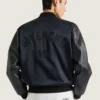Bomber de piel y satén con bordado «Givenchy Paris»