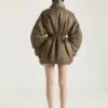 Bomber Hourglass con cuello chal con cremallera en nailon