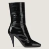 Botines de corte cuadrado en piel brillante